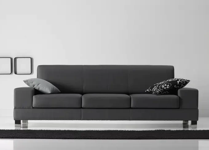 Sofá, aconchego, elegância, sala de estar, escolha.