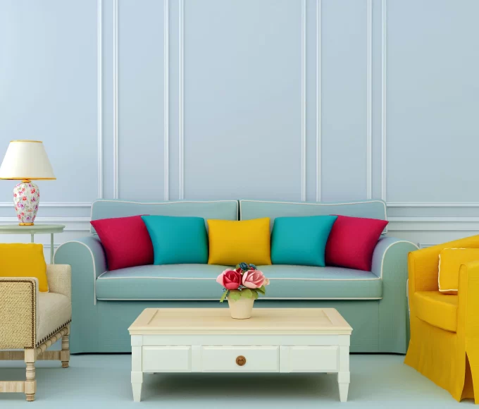 Sofá, escolha de cor, sala de estar, valorizar decoração.